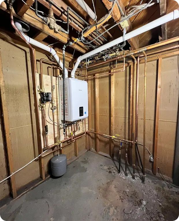 White boiler installed