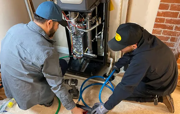 Employees working on installation