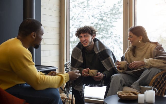 Colorado family inside home during winter heating season